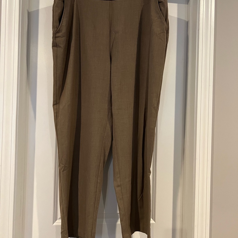 Elastic waist dress pants brown size 16 short